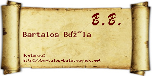 Bartalos Béla névjegykártya