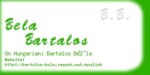 bela bartalos business card